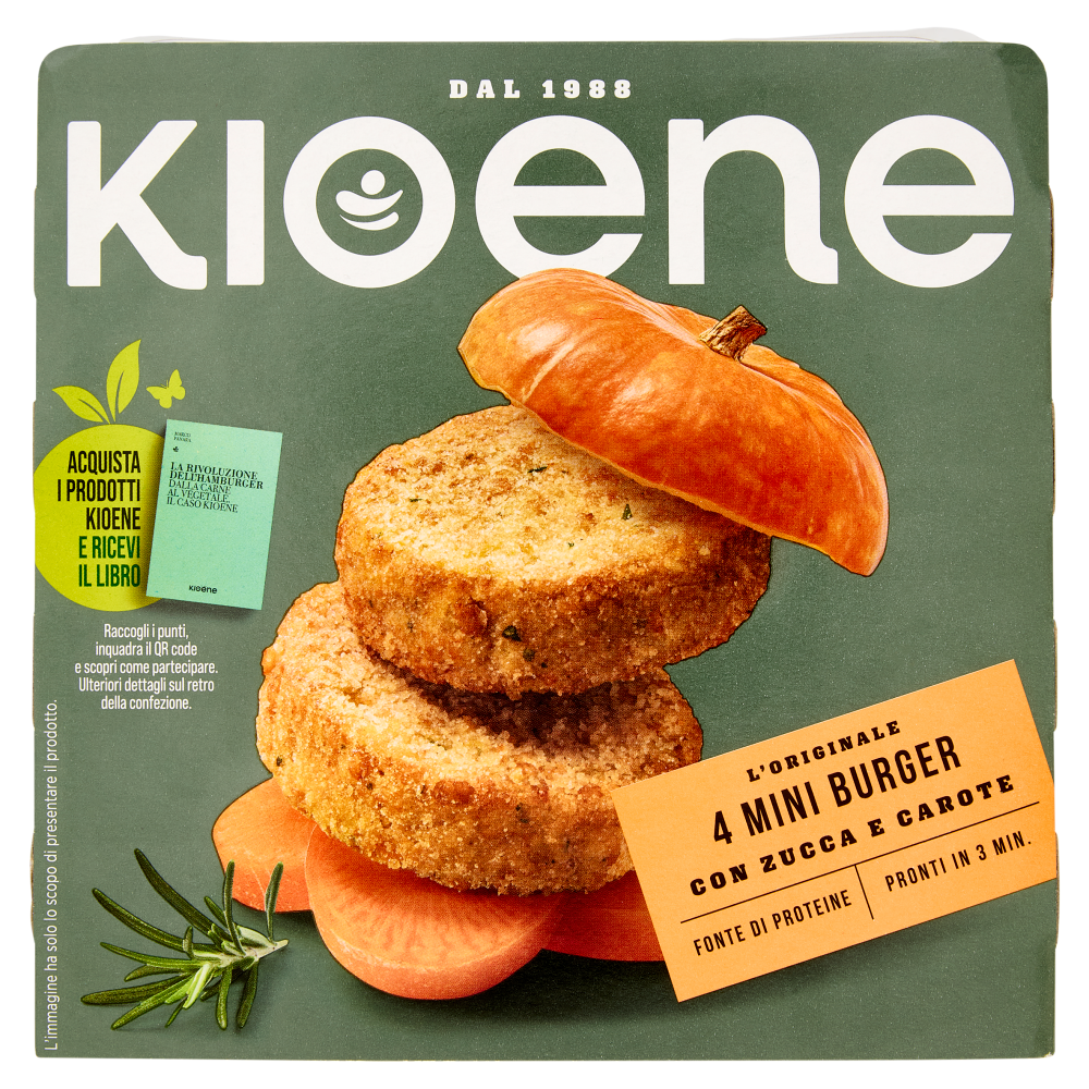 Kioene l'Originale 4 Mini Burger con Zucca e Carote 200 g