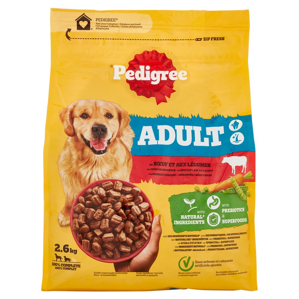 Pedigree Cibo Secco Cane Adulto Manzo Verdure 2.6Kg