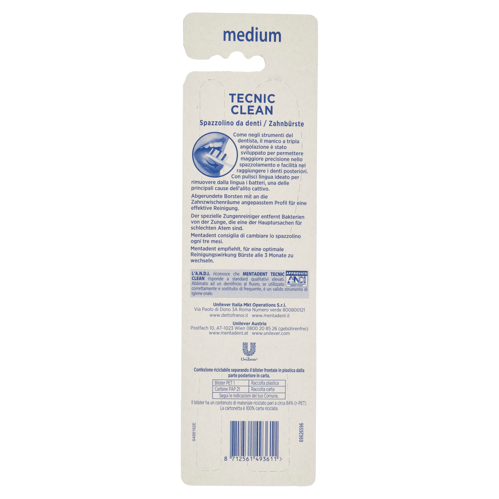 Mentadent Tecnic Clean medium 3 pz