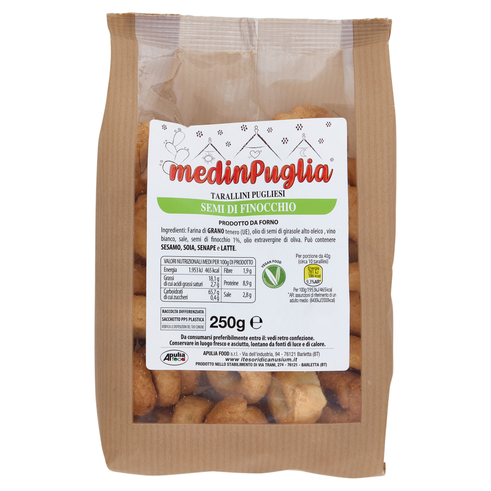 medinPuglia Tarallini Pugliesi Semi di Finocchio 250 g