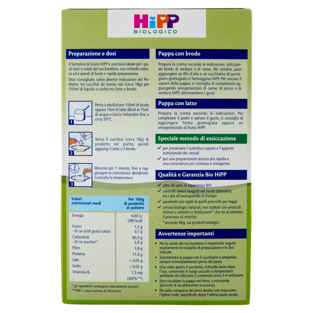 HiPP Biologico Crema di Cereali Semolino di grano 200 g