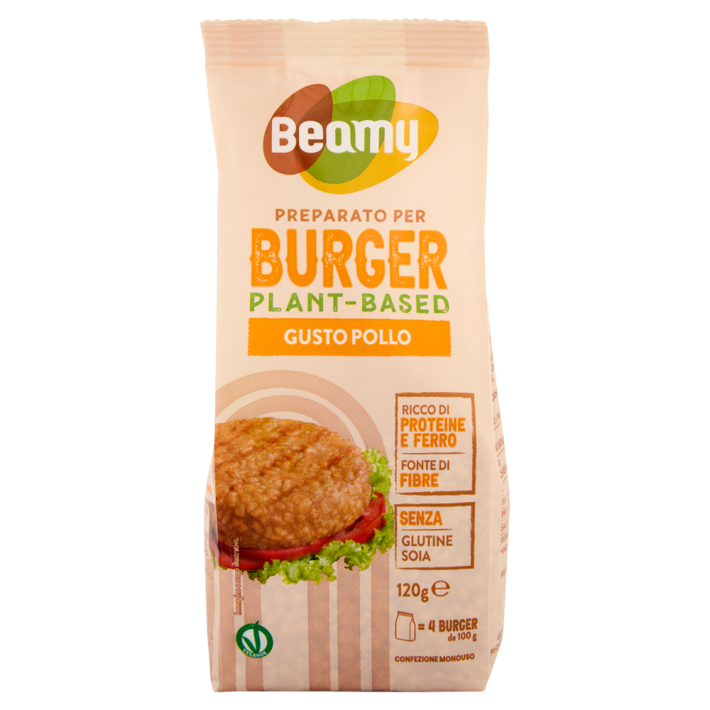 Beamy Preparato per Burger Plant-Based Gusto Pollo 120 g