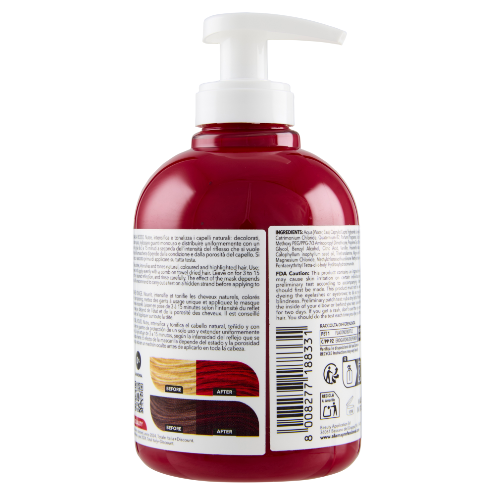 Alama Professional S.O.S. Color & Go Maschera nutriente e colorante Rosso 300 ml