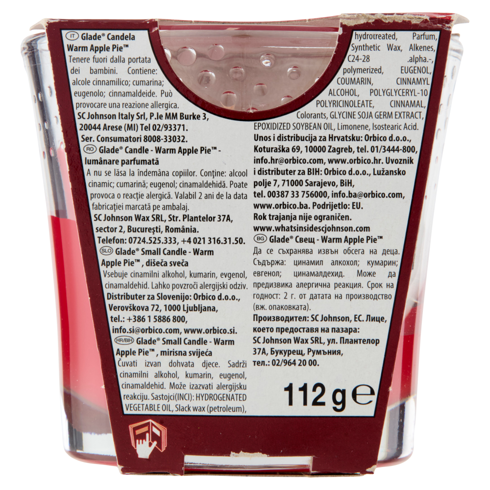 Glade&reg; Candela Std Limited Edition Warm Apple Pie 112gr