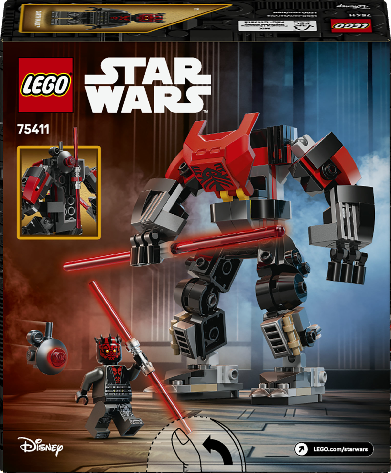 LEGO Star Wars 75411 Mech Darth Maul, Action Figure Giocattolo da Esposizione con Spada Laser e Minifigure, Idea Regalo 6+ Anni