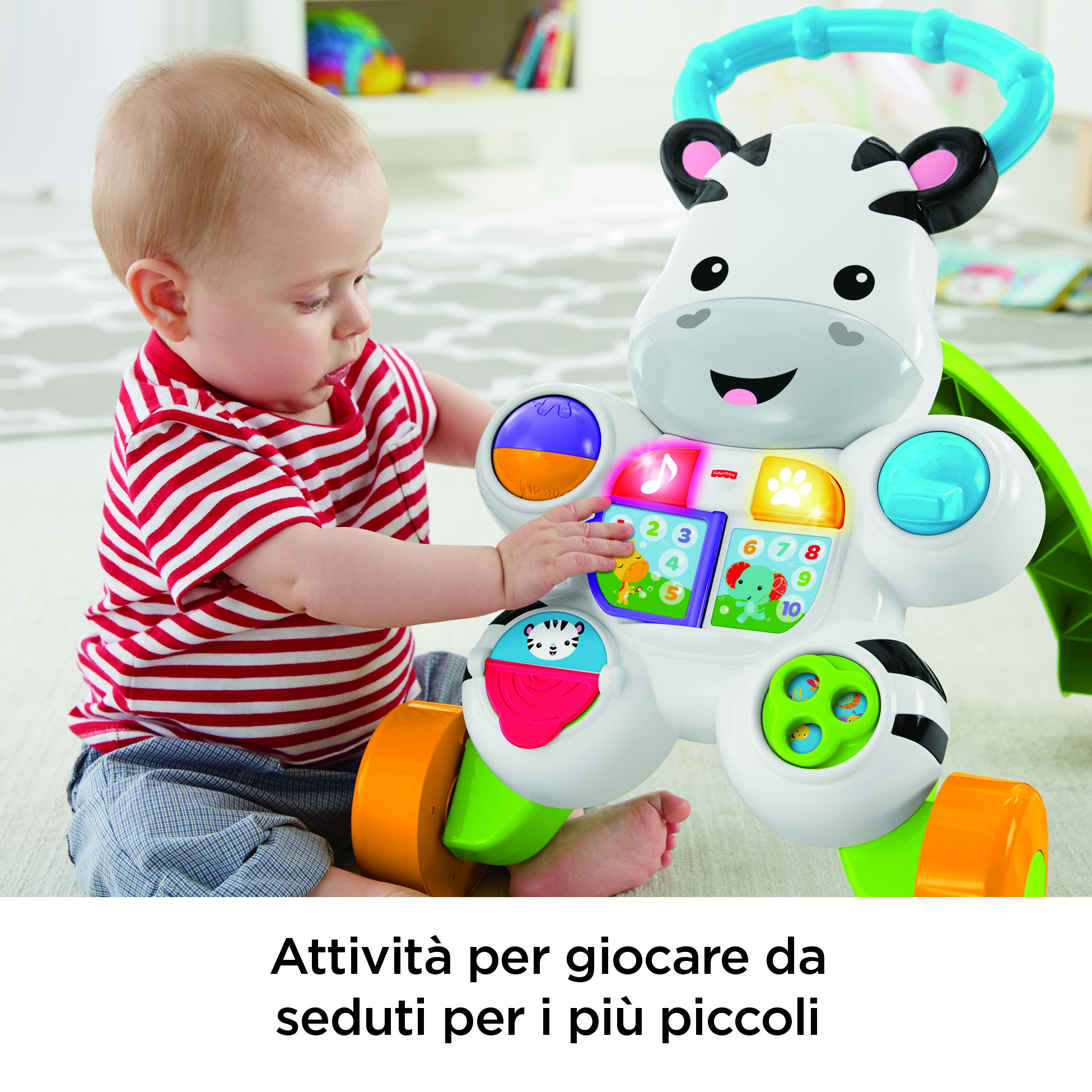 Fisher-Price Scimmietta Viola Primi Passi, Giocattolo Per L'Apprendimento Per Neonati Con Musica E Luci, Versione Italiana
