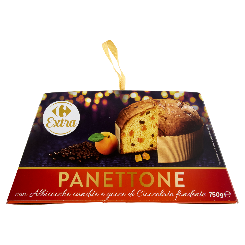 Carrefour Extra Panettone con Albicocche candite e gocce di Cioccolato fondente 750 g