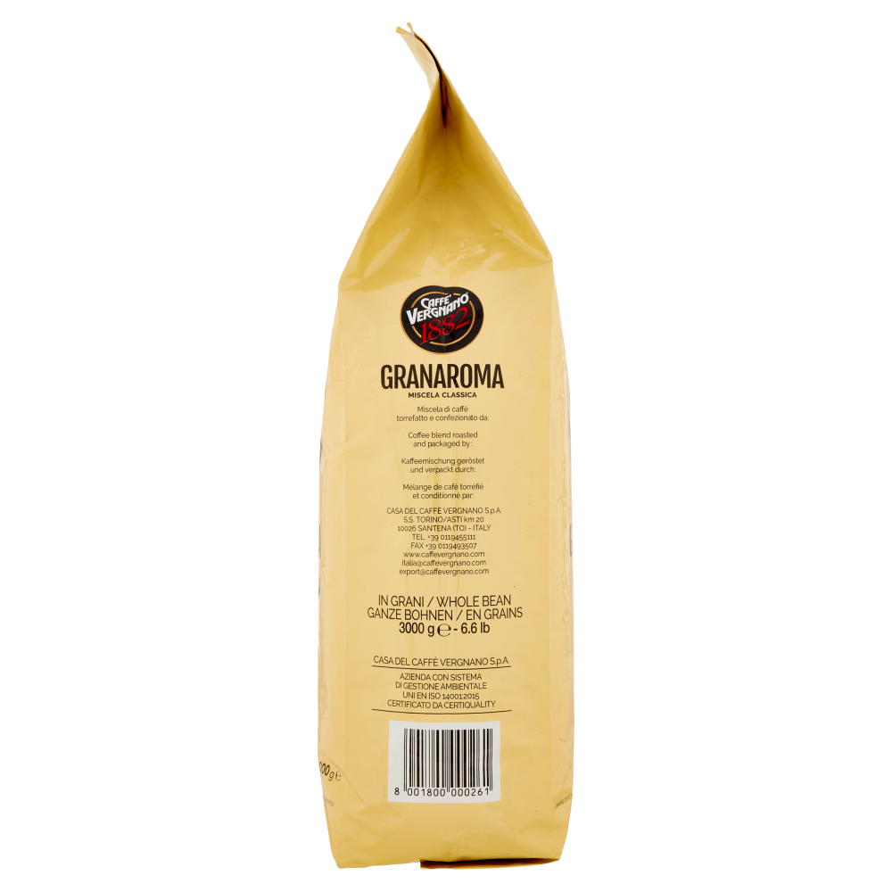 Caff&egrave; Vergnano 1882 Granaroma Miscela Classica Miscela in Grani 3000 g