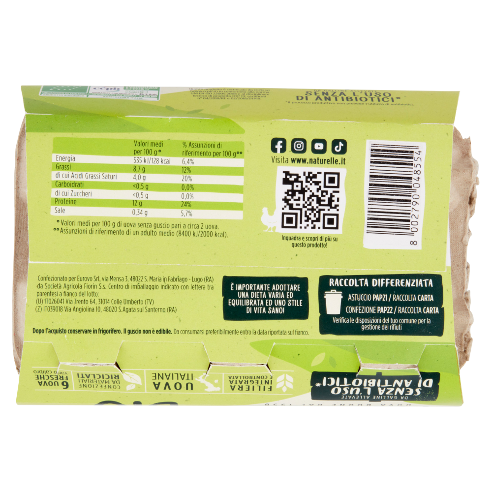 le Naturelle 6 Uova Fresche Biologiche 330 g