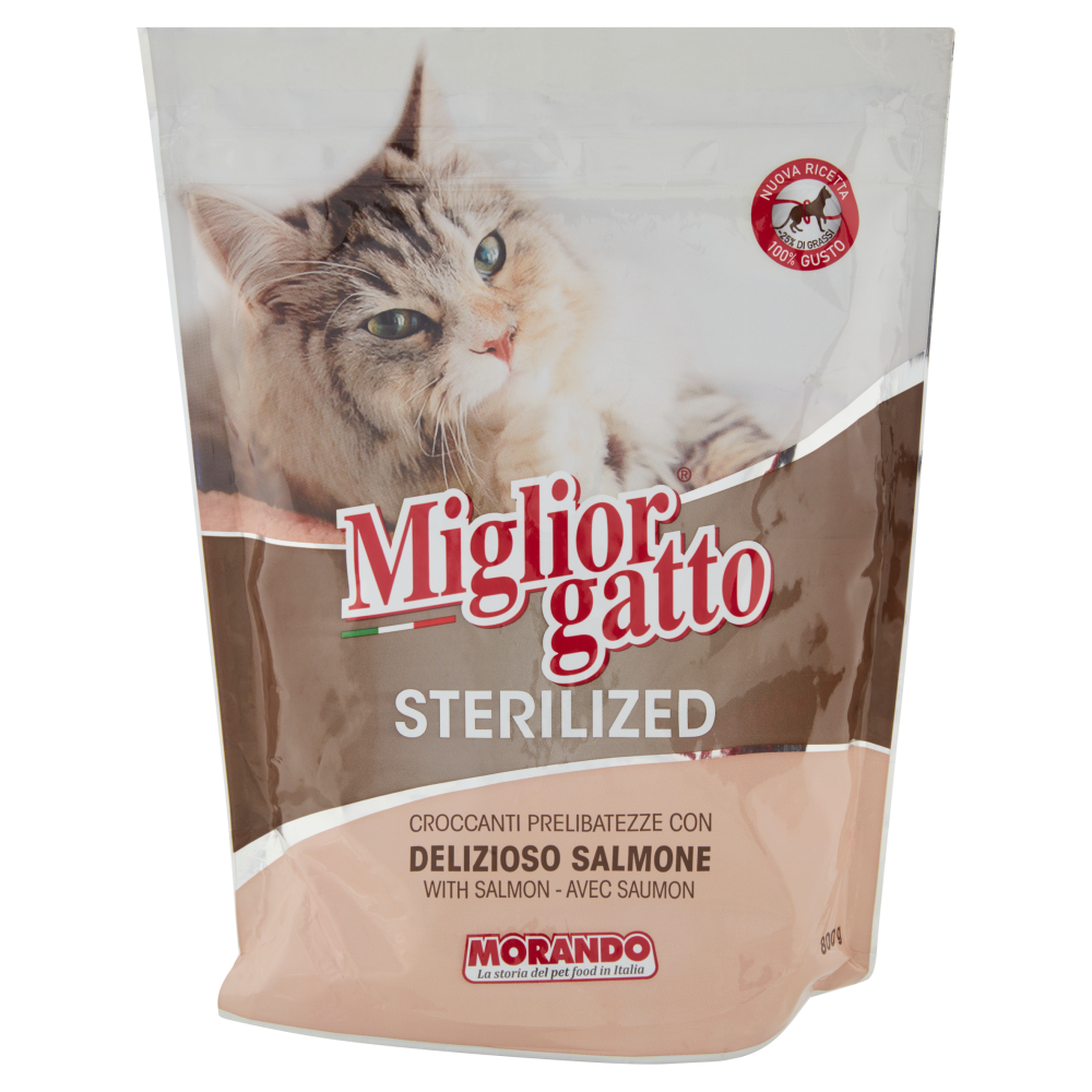 Migliorgatto Sterilized Croccanti Prelibatezze con Delizioso Salmone 800 g
