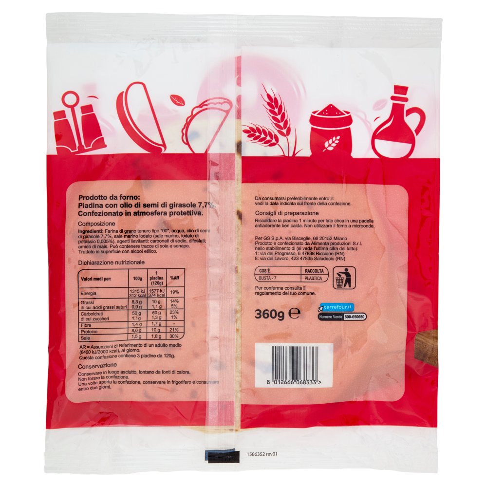 Carrefour Classic Piadine Classiche 3 x 120 g