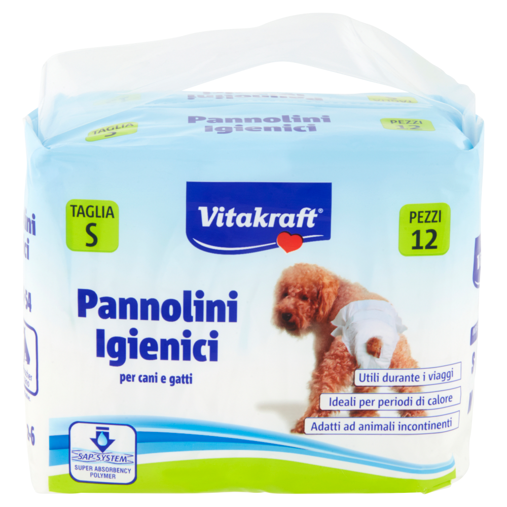 Vitakraft Pannolini Igienici per cani e gatti Taglia S 12 pz