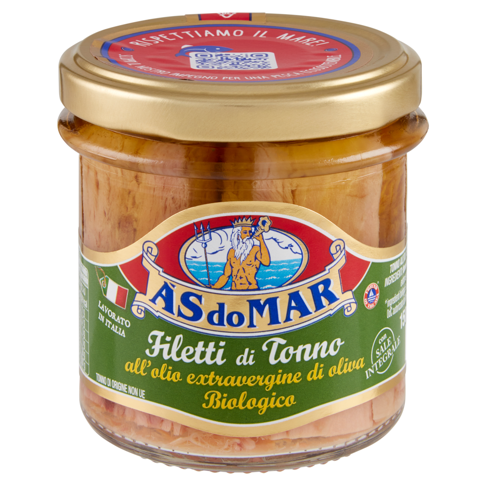 Asdomar Filetti di Tonno all'olio extravergine di oliva Biologico 150 g