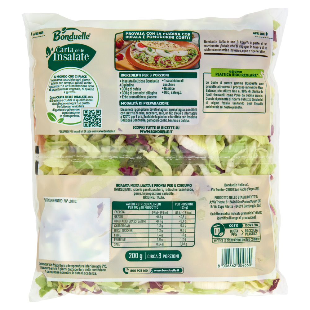Bonduelle Carta delle Insalate Ricetta Deliziosa 200 g
