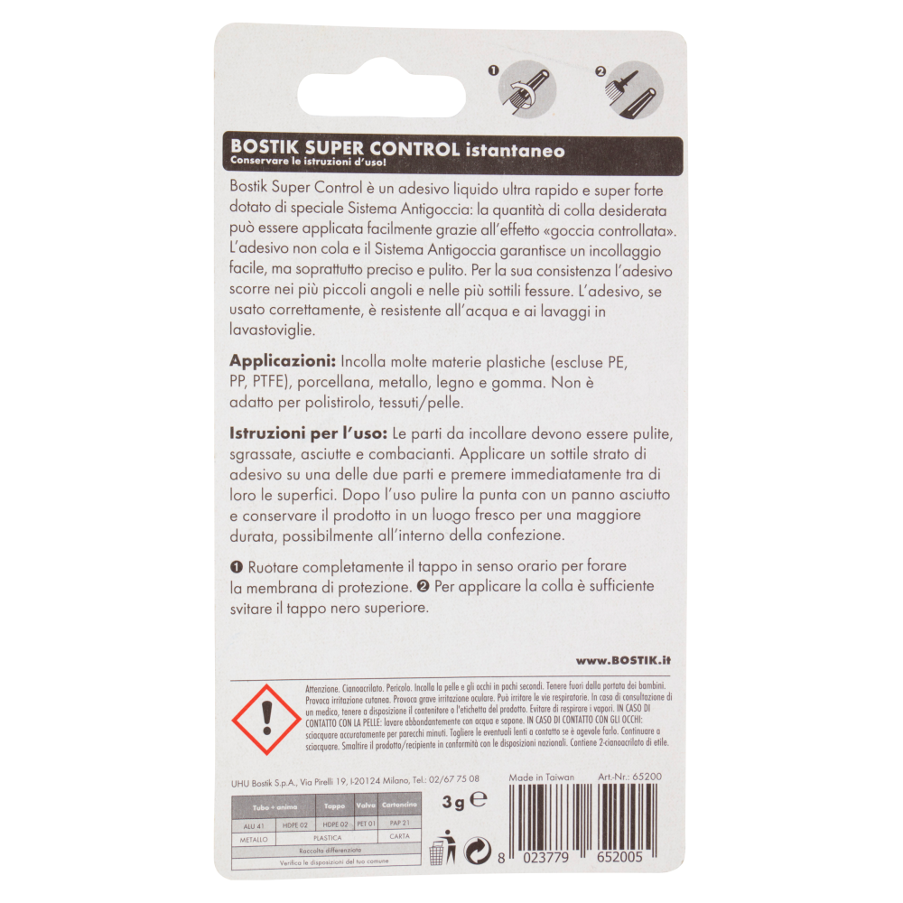 Bostik Super Control istantaneo 3 g