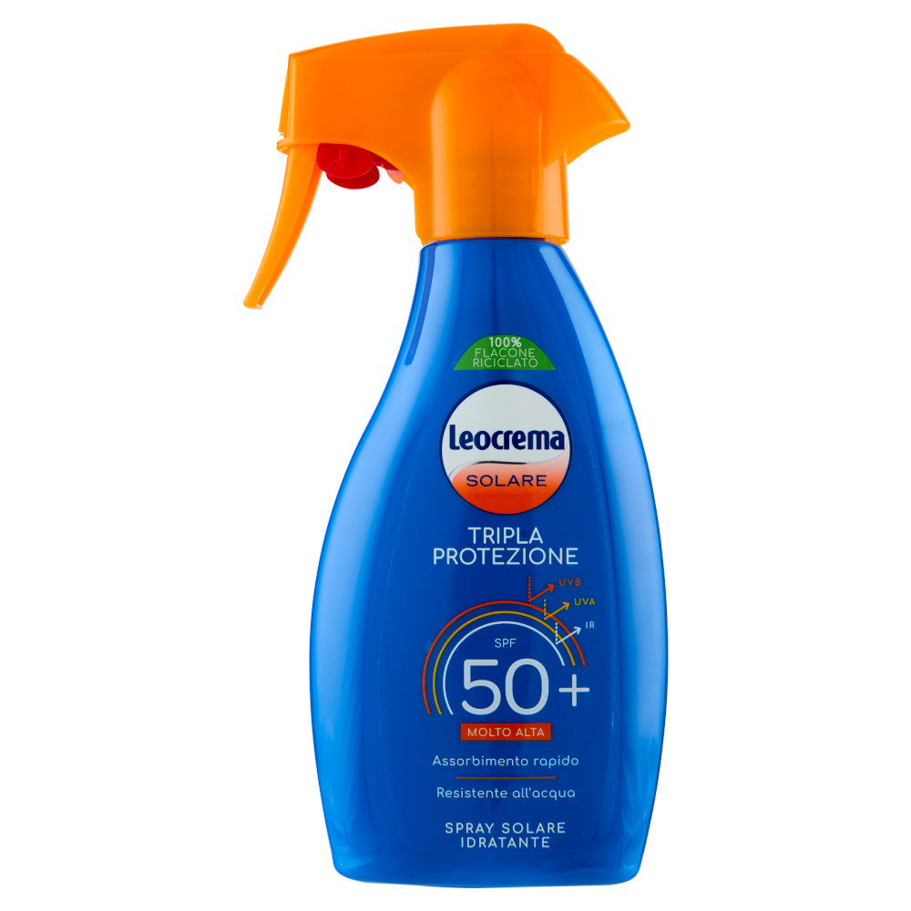 Leocrema Solare Tripla Protezione SPF 50+ Molto Alta Spray Solare Idratante 250 ml
