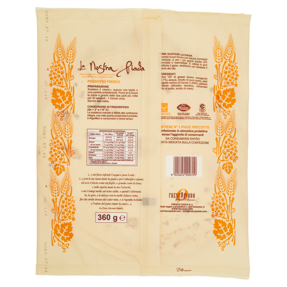 FrescOpiada la Nostra Piada 3 x 120 g