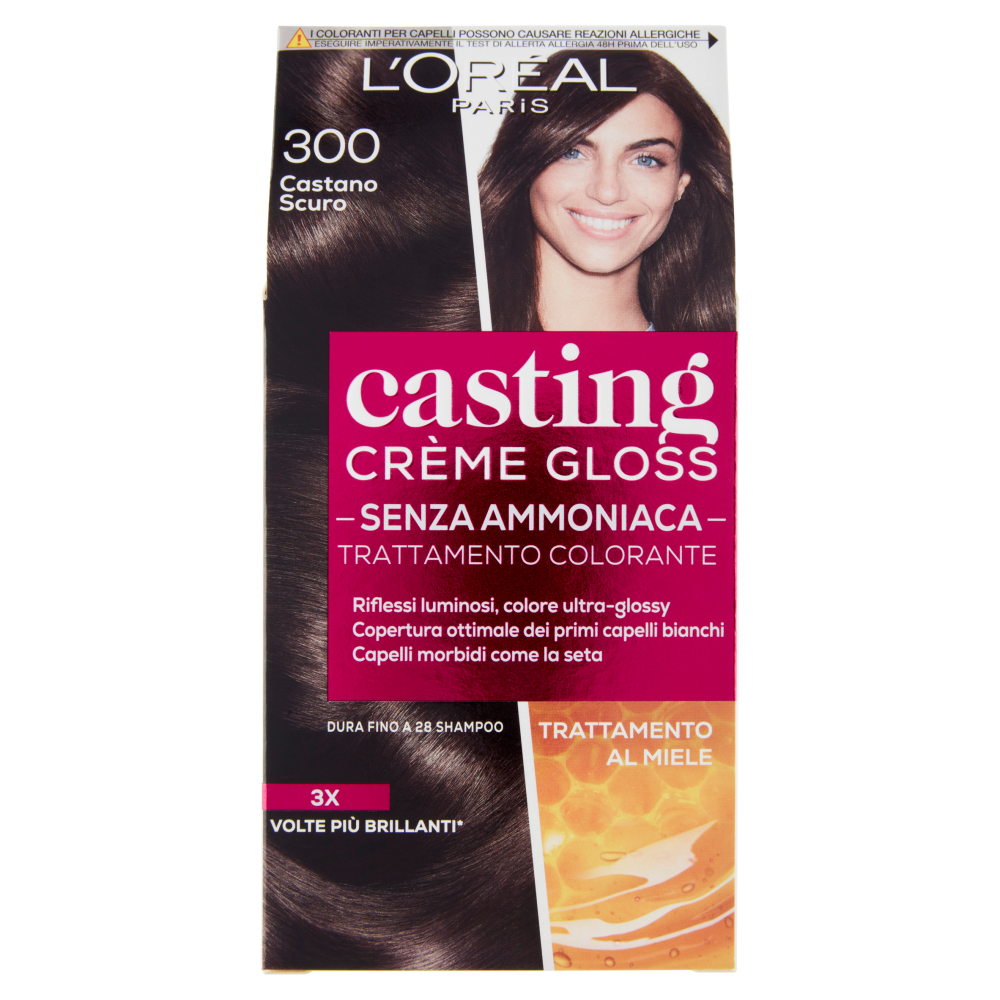L'Oréal Paris Tinta Capelli Casting Creme Gloss, Senza Ammoniaca, 300 Castano Scuro