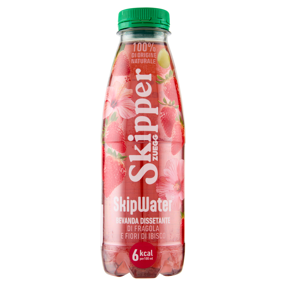 Zuegg Skipper SkipWater Bevanda Dissetante di Fragola e Fiori di Ibisco 500 ml