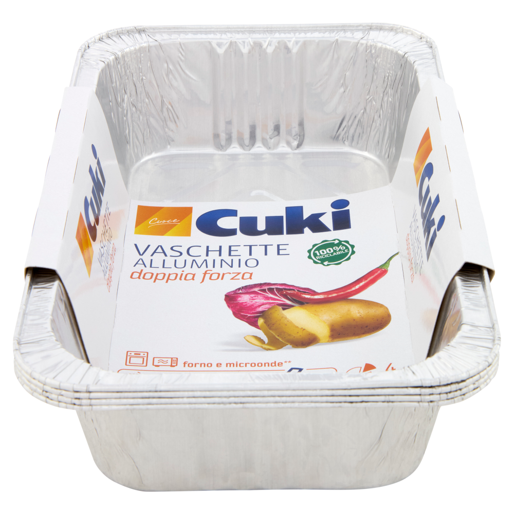 Cuki Conserva e Cuoce Vaschette Alluminio con coperchi 4porzioni - 3 pz  (R75)