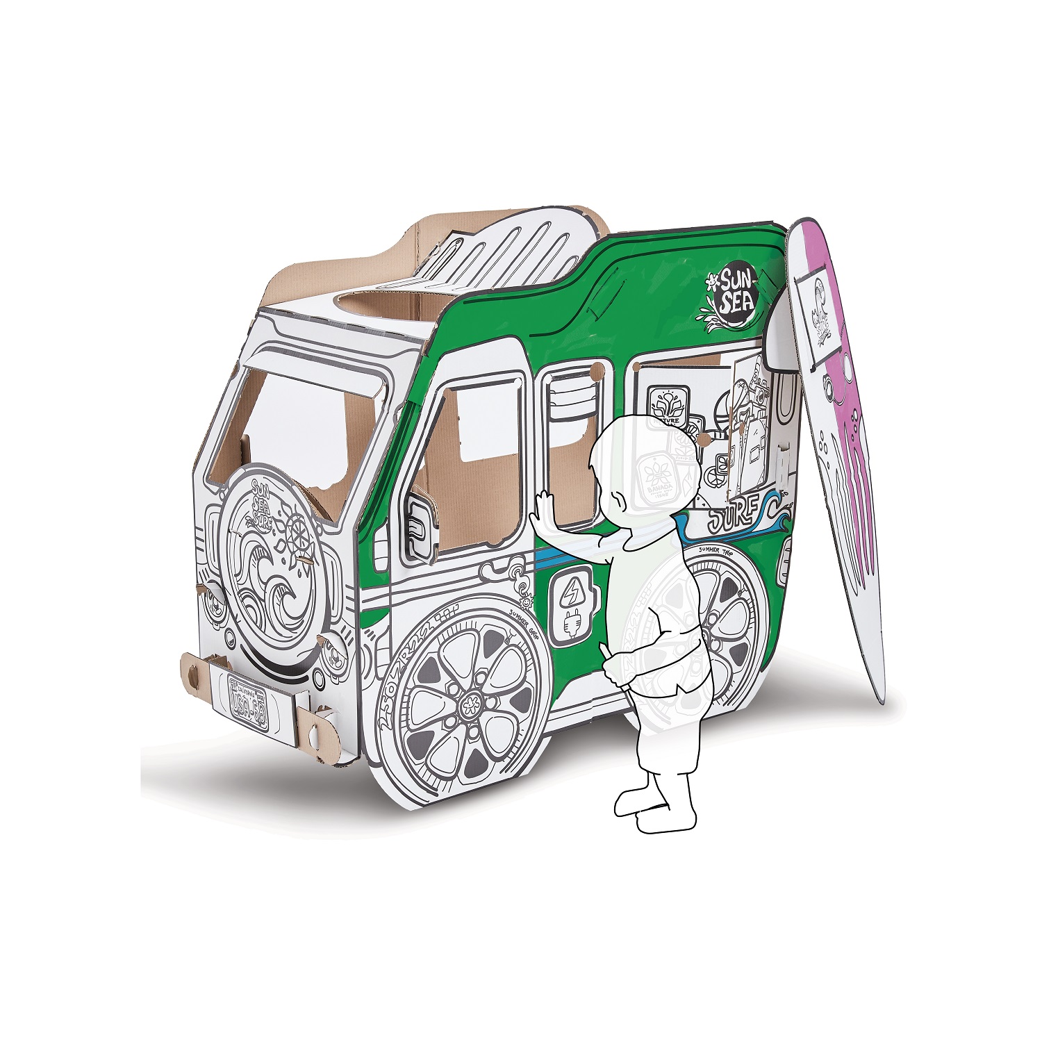 Carrefour Van in cartone XXL da colorare