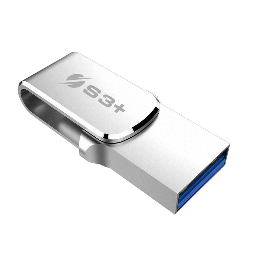 S3Plus Technologies Pen Drive Steel unità flash USB 64 GB USB Type-A / USB Type-C 3.2 Gen 1 (3.1 Gen 1) Acciaio inox