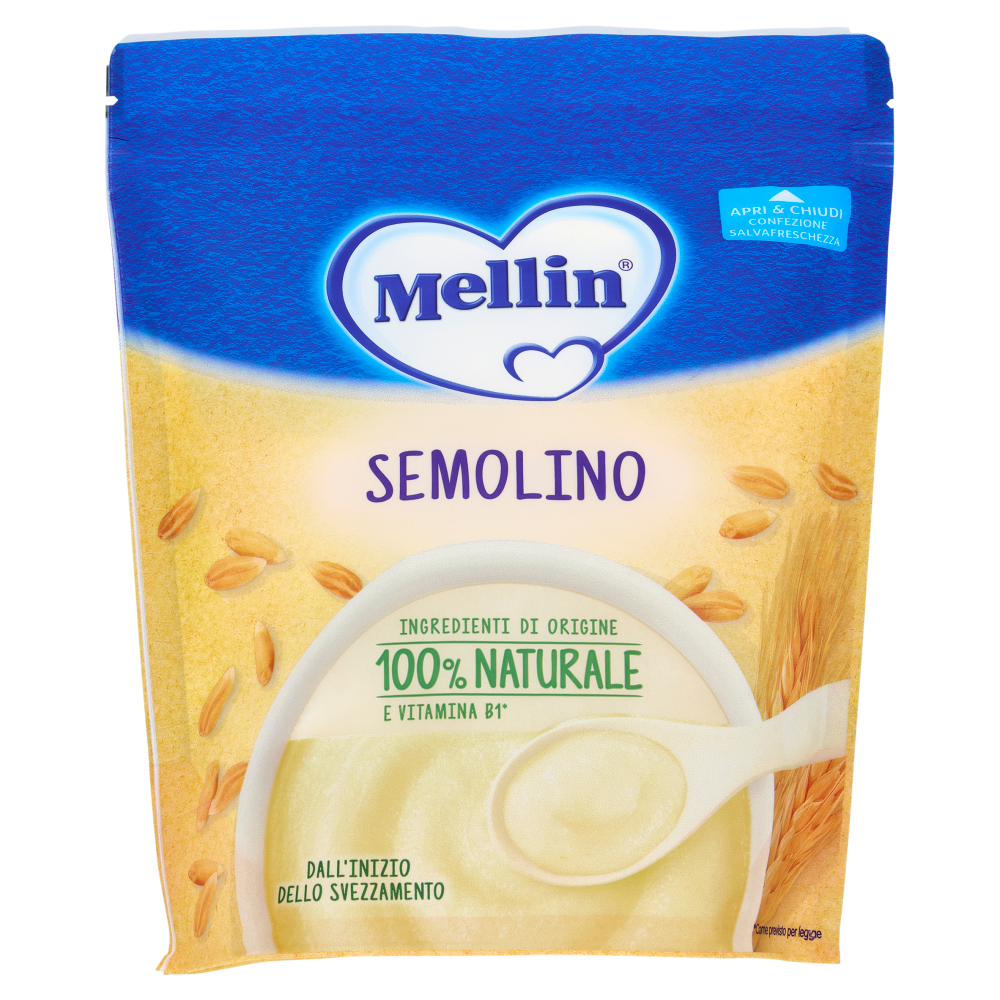 MELLIN Semolino, Confezione Apri&Chiudi, dall'inizio dello Svezzamento, 200g