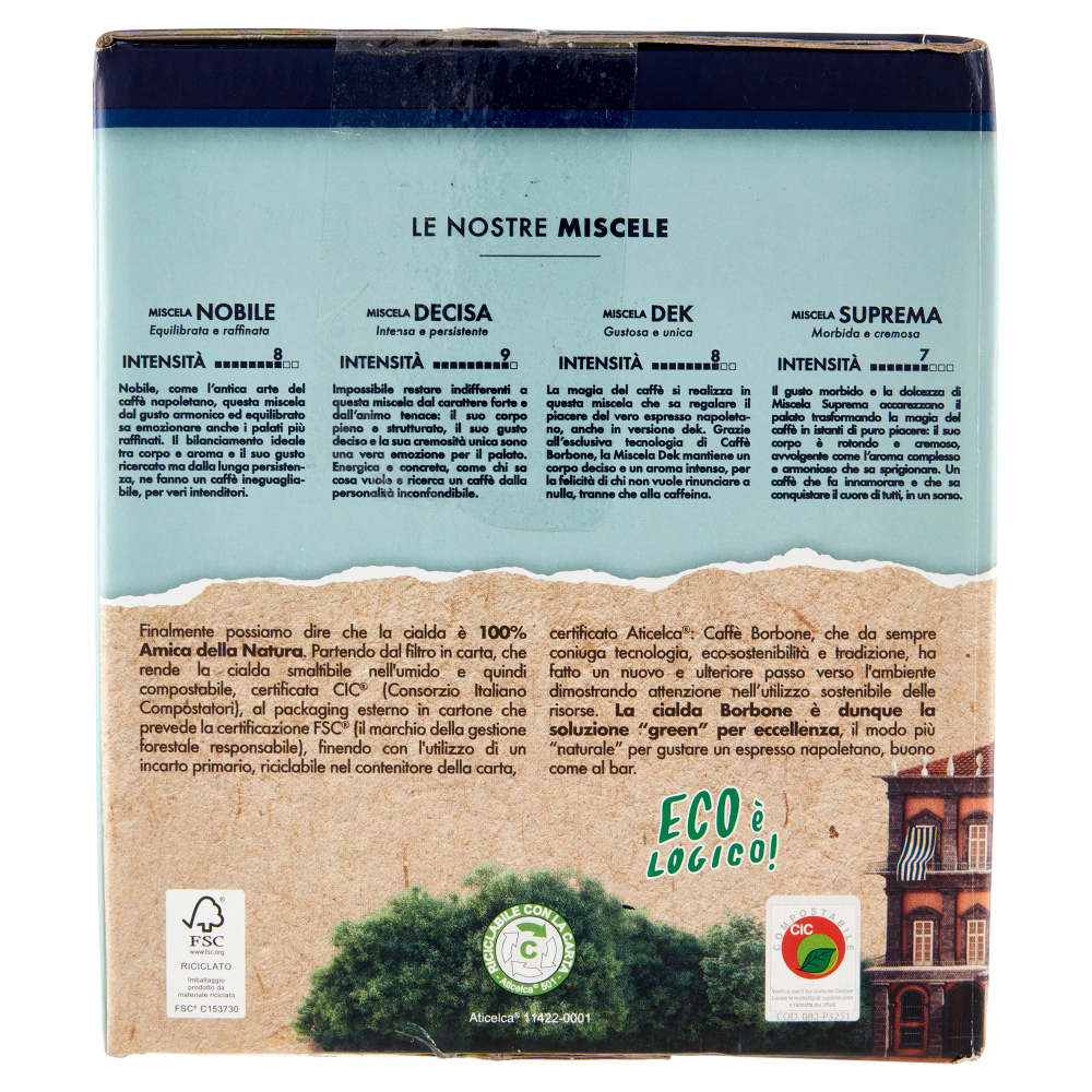 Caffè Borbone Miscela Leggera Cialde Compostabili 30 x 7,2 g