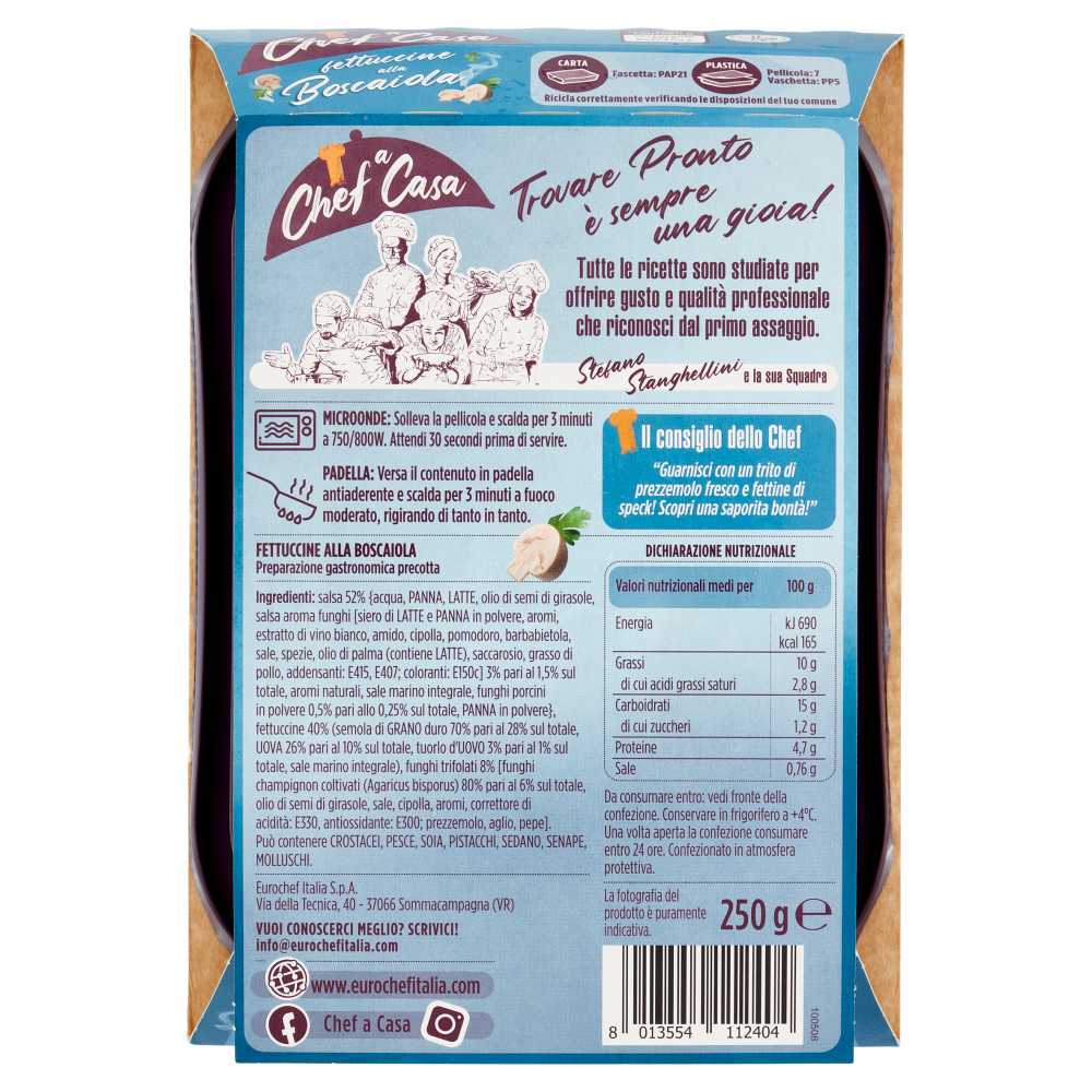 Chef a Casa fettuccine alla Boscaiola 250 g