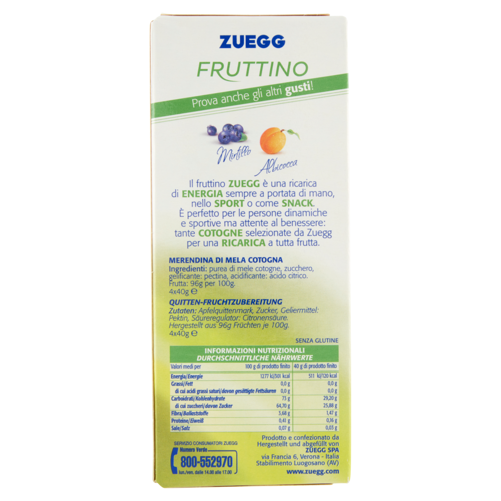 Zuegg Fruttino Snack-Break Cotogna 4 x 40 g