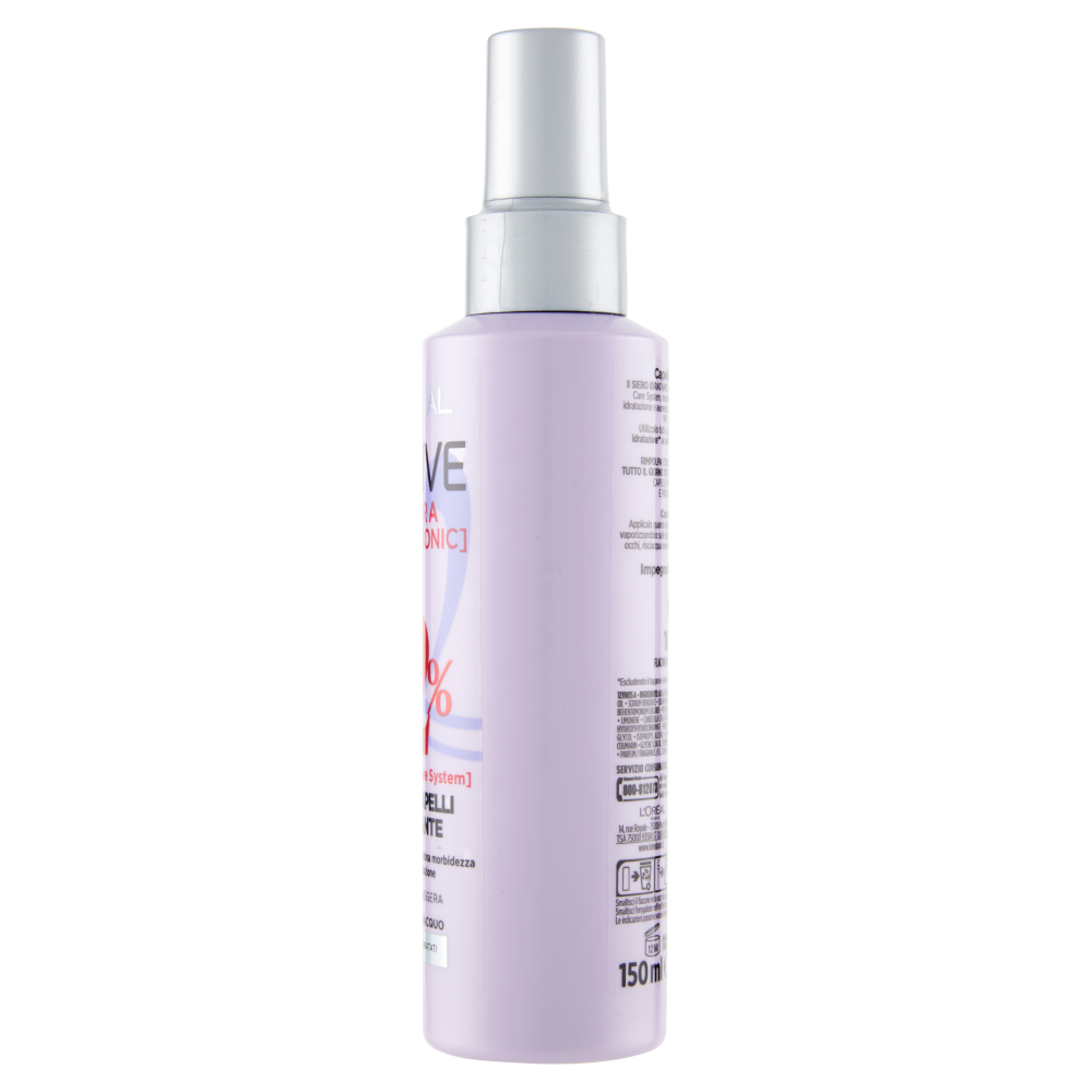 L'Oréal Paris Siero Spray per Capelli Hydra Hyaluronic Senza Risciacquo 150 ml