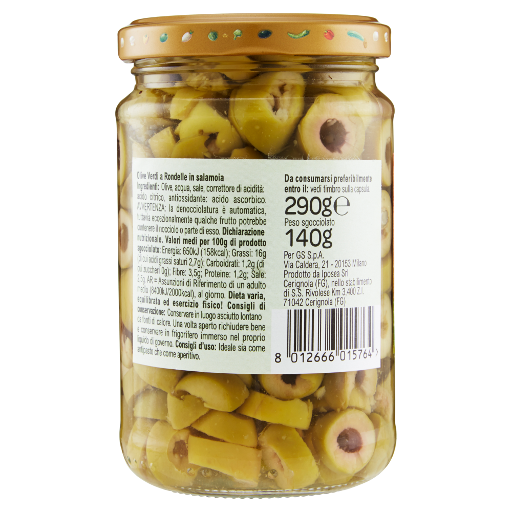 Carrefour Olive Verdi a Rondelle in salamoia 290 g