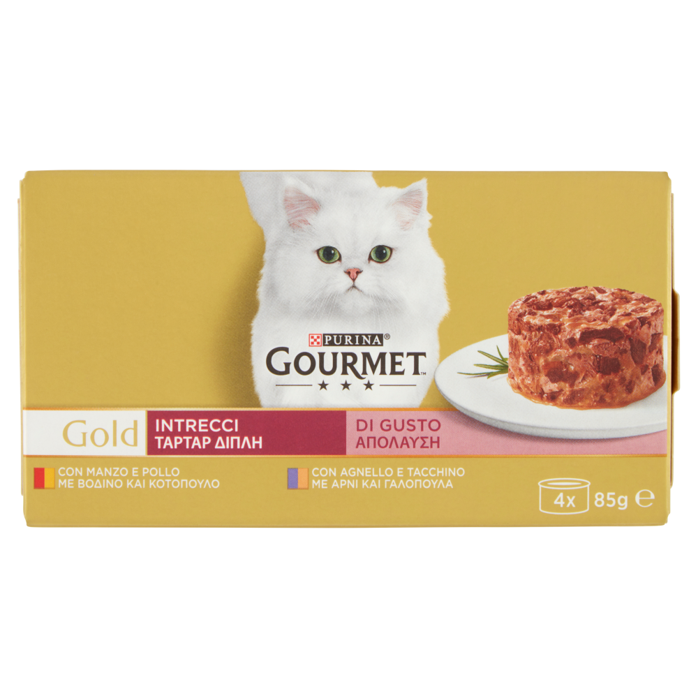 PURINA GOURMET Gold Intrecci di Gusto Manzo & Pollo / Tacchino & Agnello 4x85g