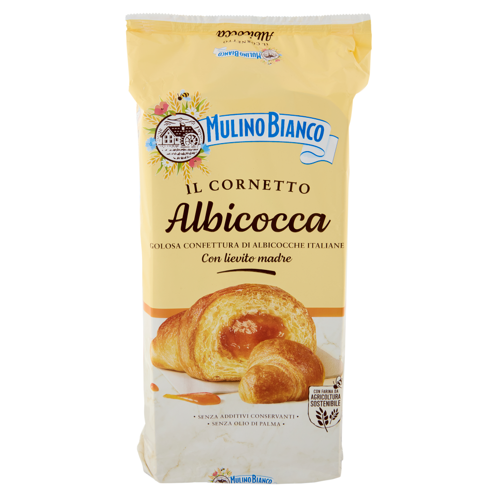 Mulino Bianco Cornetti Albicocca Merenda senza Additivi Conservanti 6 pezzi 300g
