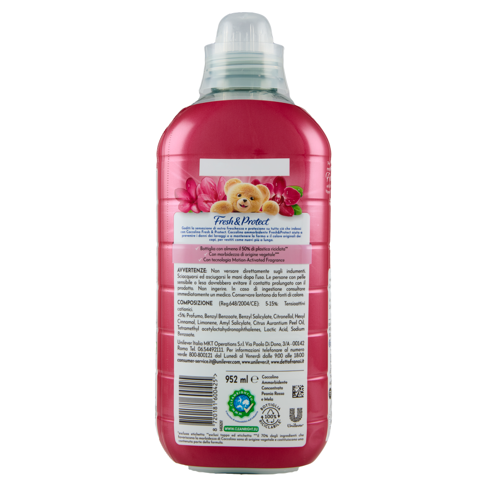 Coccolino Ammorbidente Concentrato Fresh & Protect Peonia Rossa & Mela 41 Lavaggi 952ml