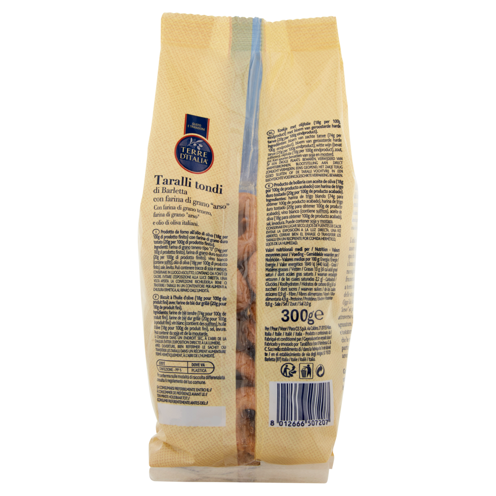 Terre d'Italia Taralli tondi di Barletta con farina di grano "arso" 300 g