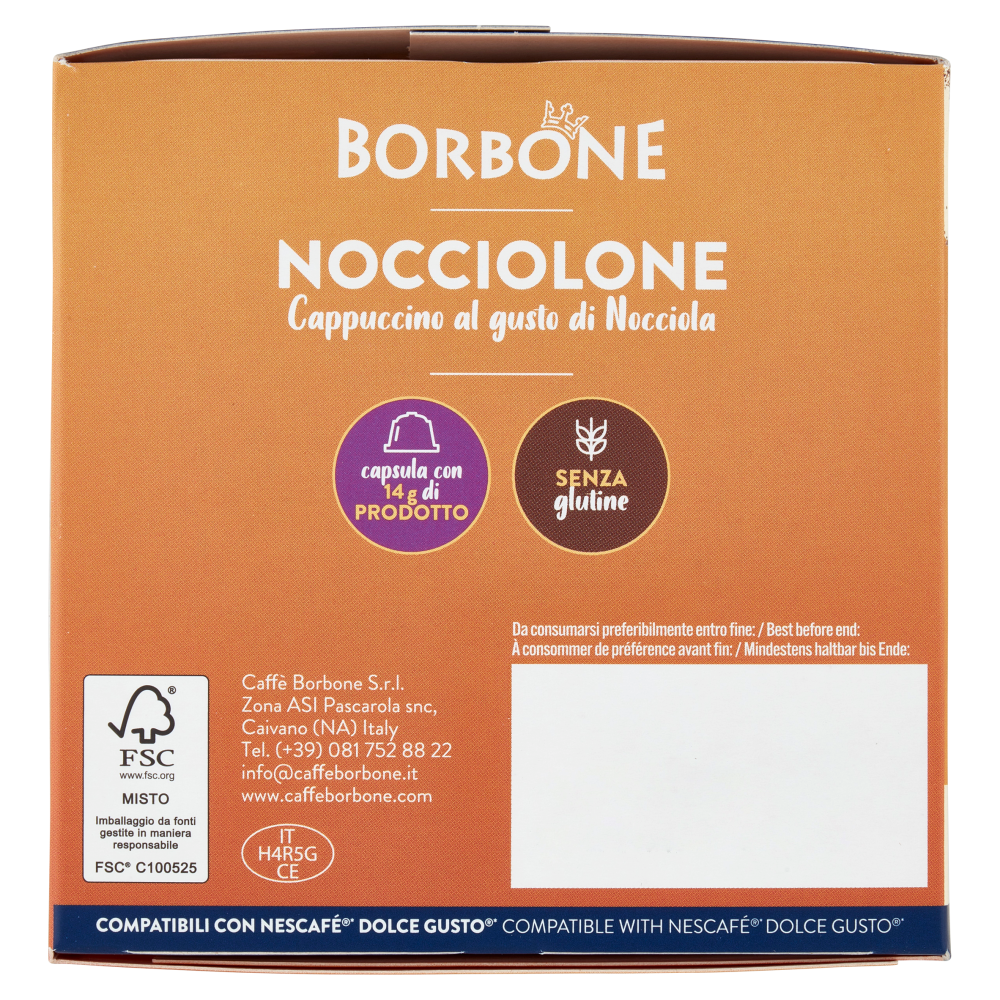 Borbone Nocciolone Compatibili con Nescafé* Dolce Gusto* 16 Capsule 16 x 14 g