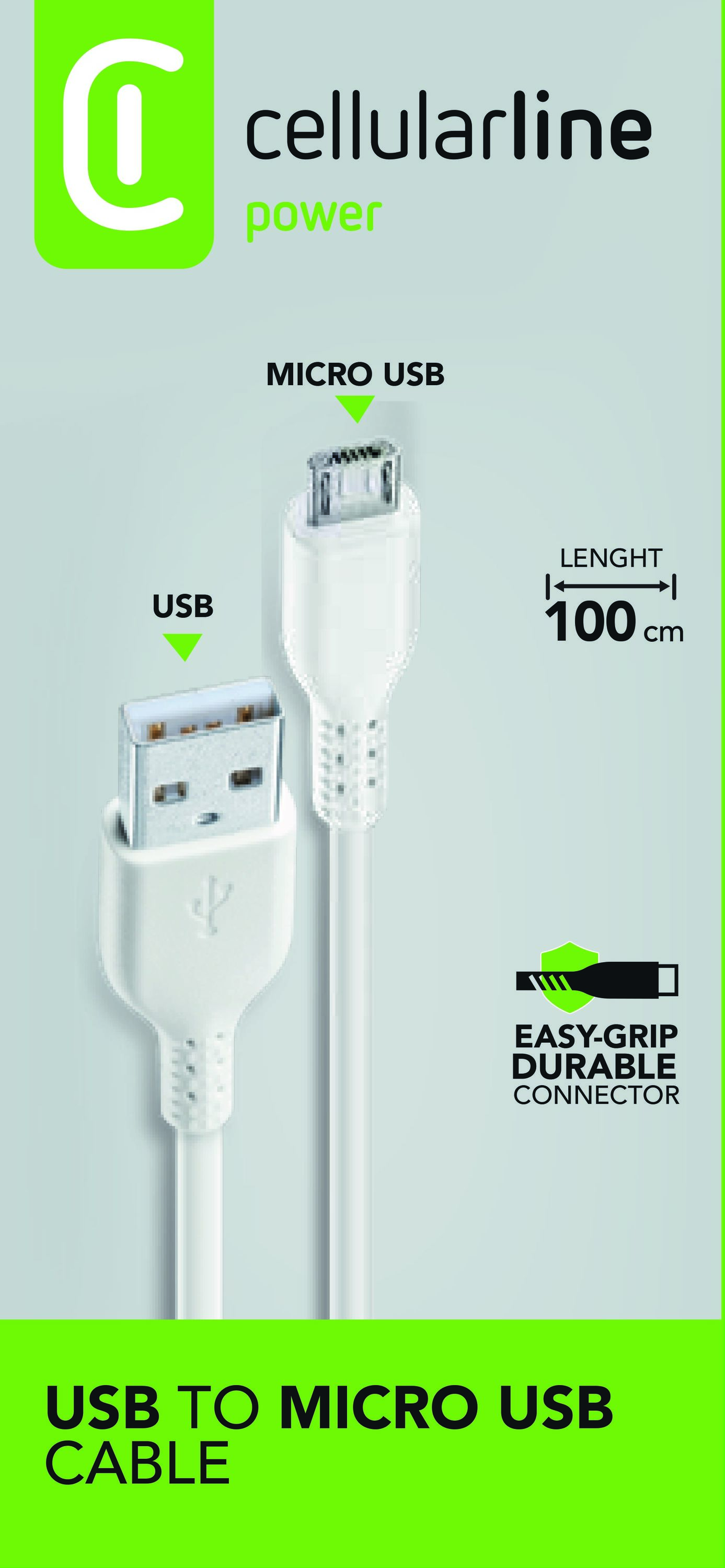 Cellularline USB Cable Color - Micro USB Cavo dati colorato e in materiale antigroviglio