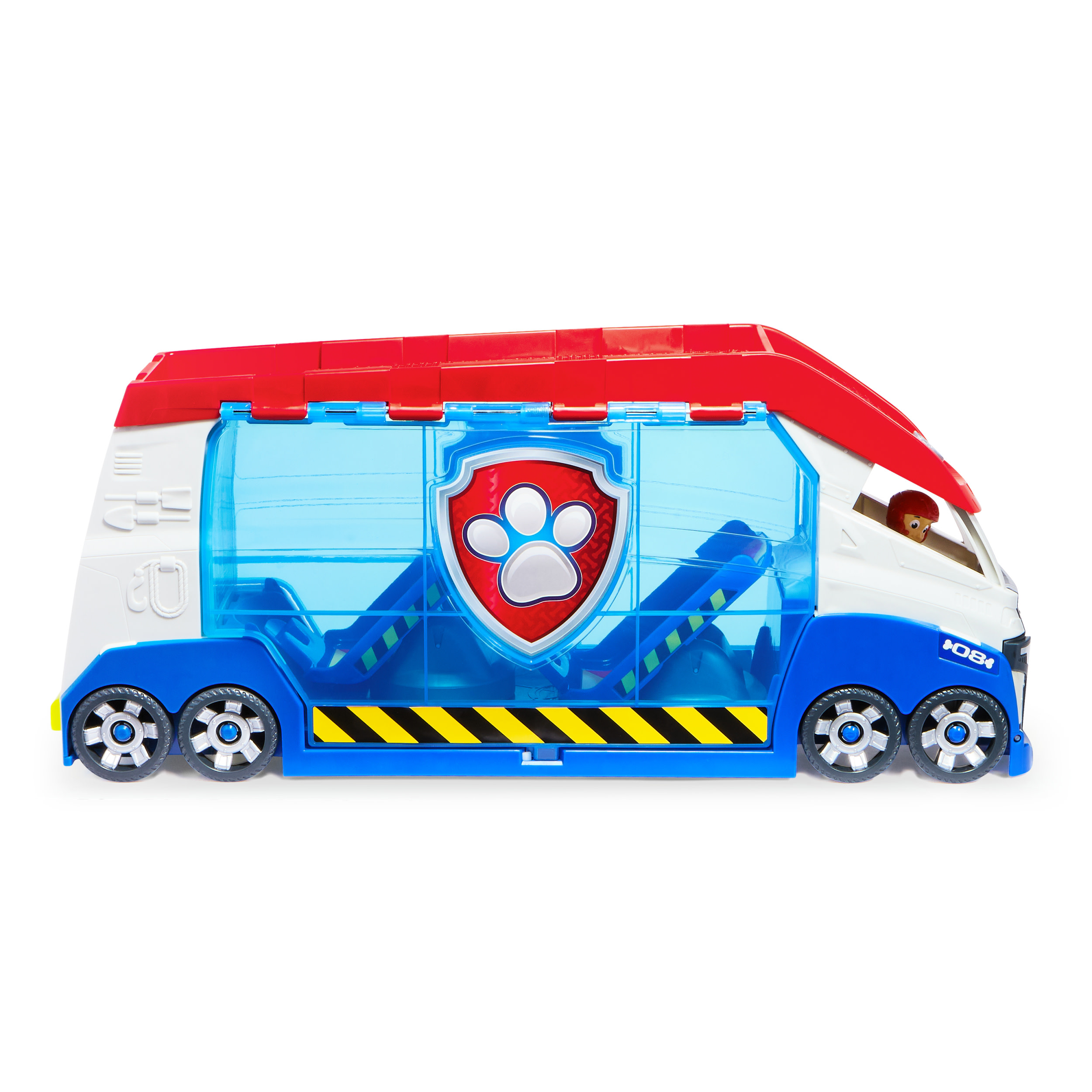 PAW Patrol , PAW Patroller trasformabile con lanciatore per veicoli, luci e suoni, personaggio di Ryder e quad giocattolo, Giocattoli per bambini e bambine da 3 anni in su