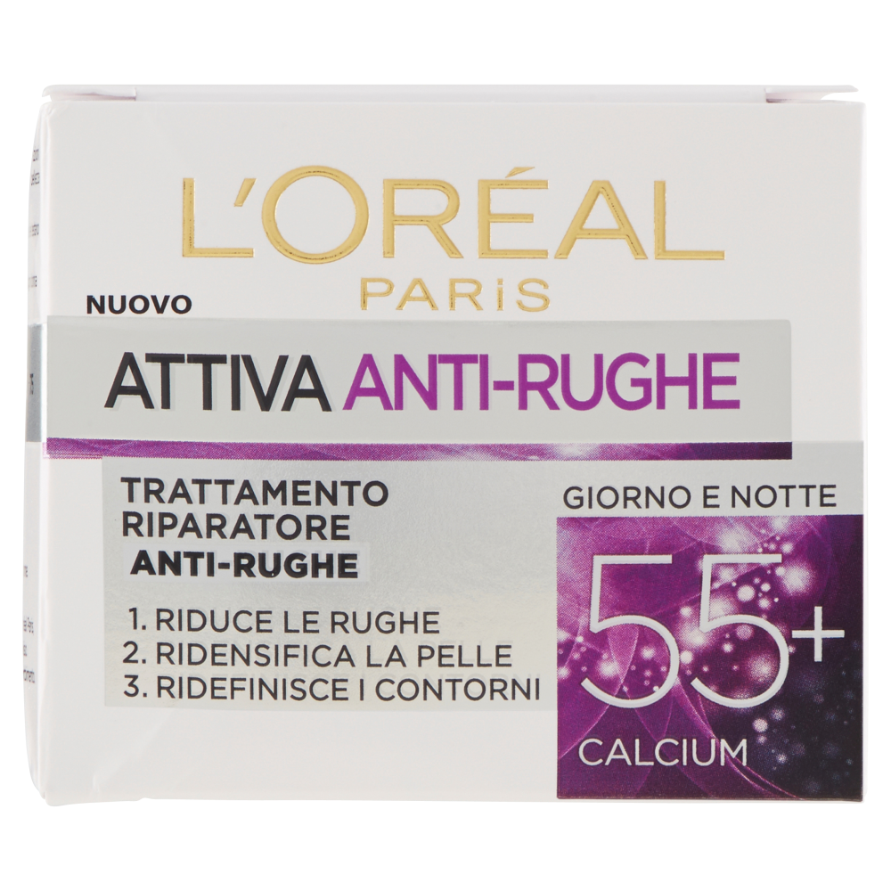 L'Oréal Paris Attiva Anti-Rughe 55+ Trattamento Riparatore Anti-Rughe Giorno e Notte 50 ml