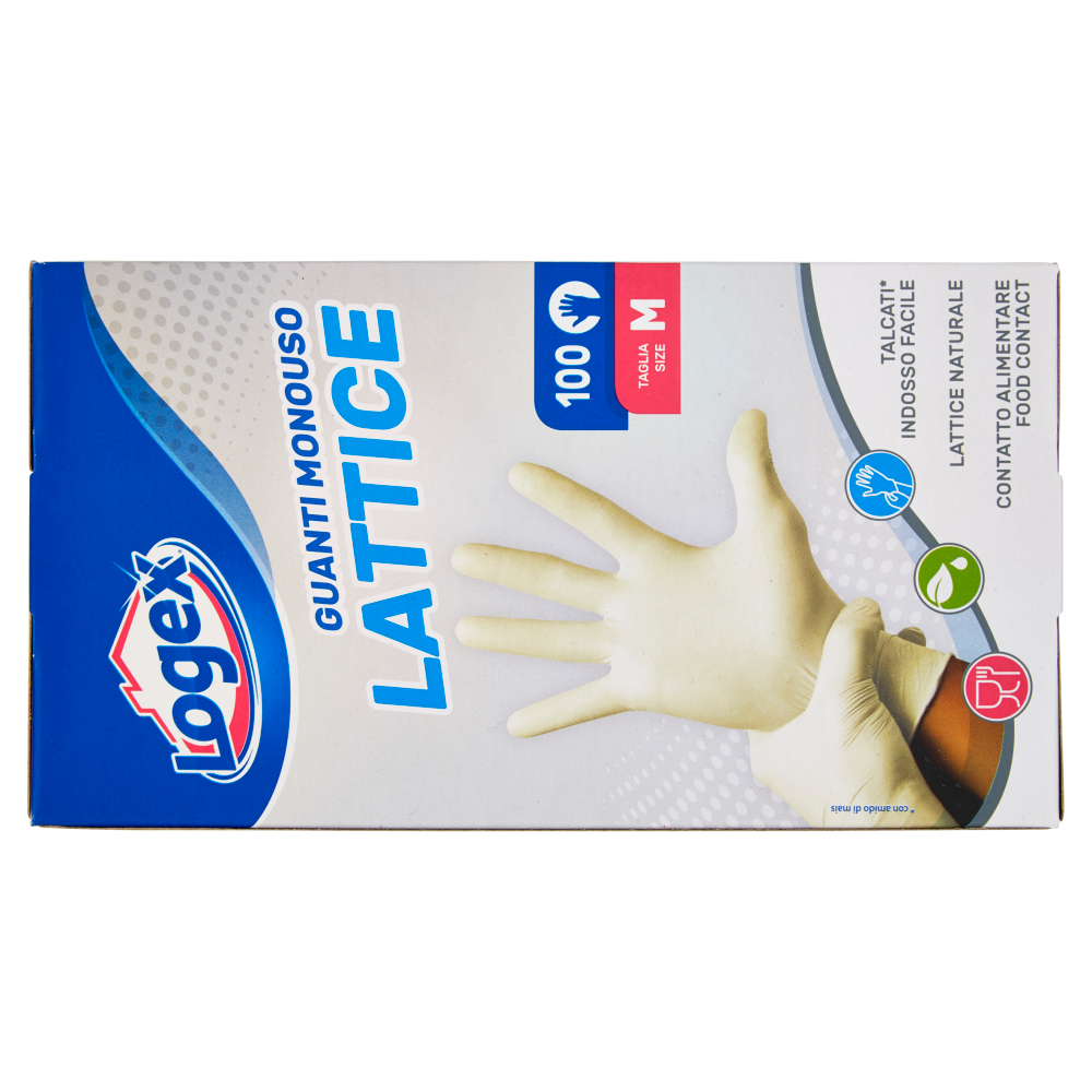 Logex Guanti Monouso Lattice Taglia M 100 pz