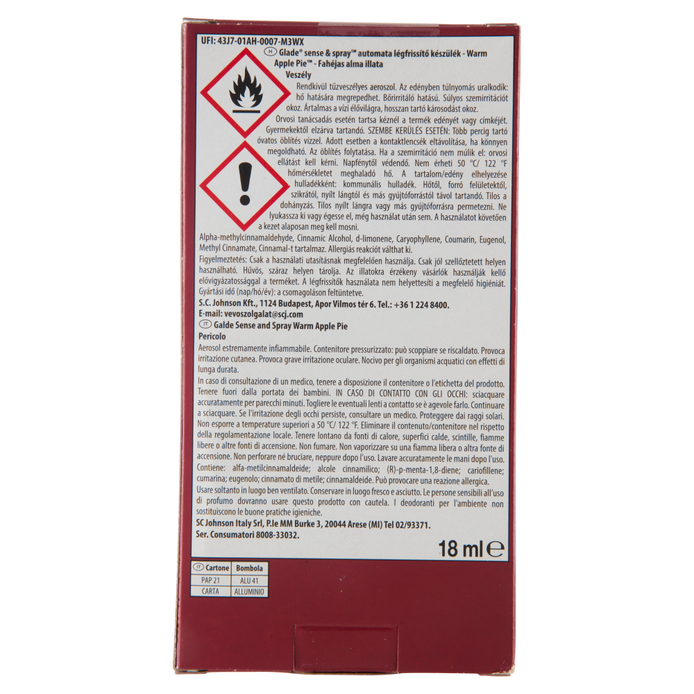 Glade&reg; Sense&Spray Diffusore + Riarica Limited Edition Warm Apple Pie 18ml