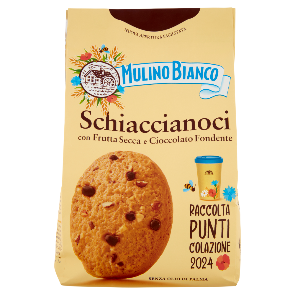 Mulino Bianco Schiaccianoci Biscotti con Frutta Secca e Cioccolato Fondente 300g