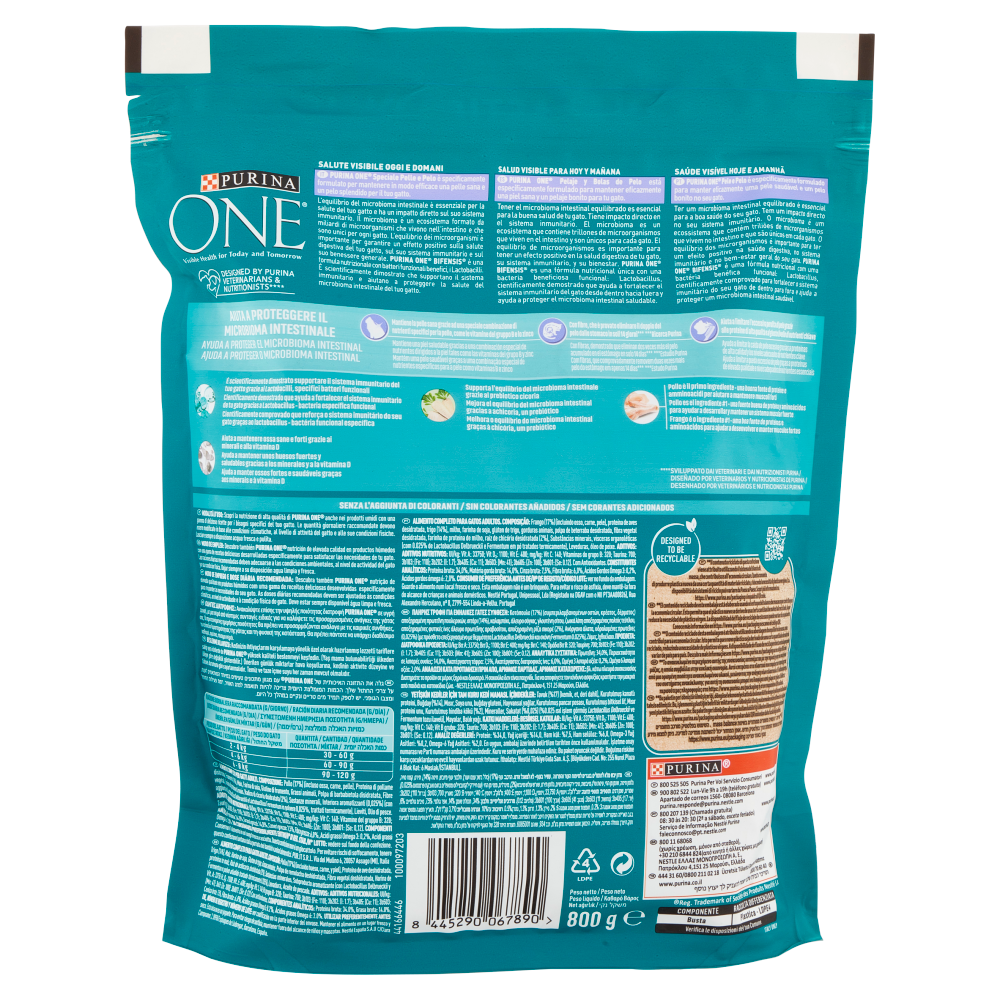 PURINA ONE Coat & Hairball Ricco in Pollo 800 g