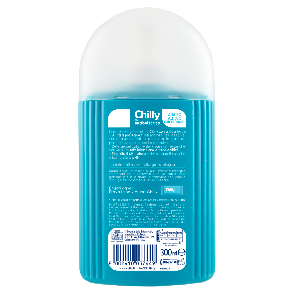 Chilly con antibatterico Detergente Intimo 300 ml
