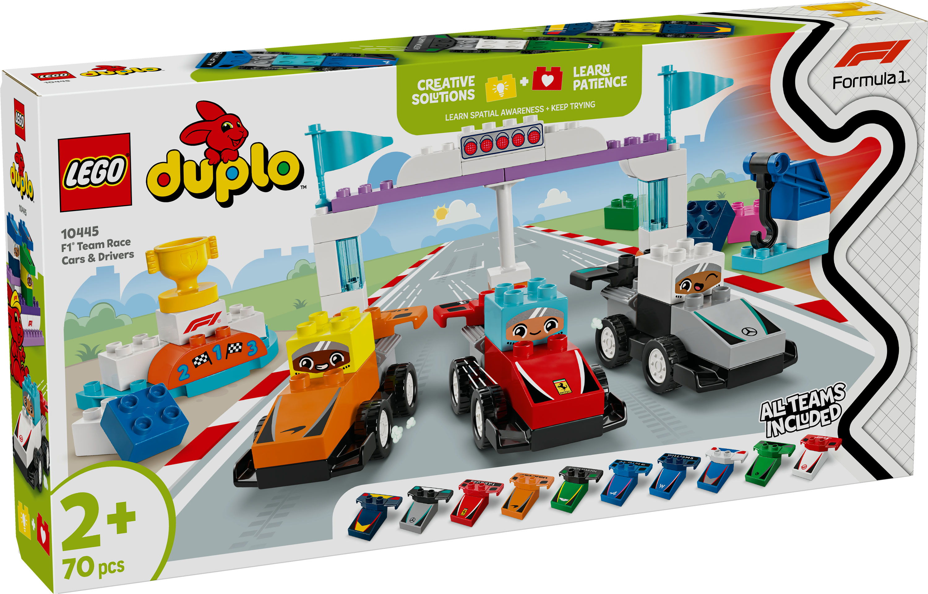 LEGO DUPLO Auto da corsa e piloti Team F1®