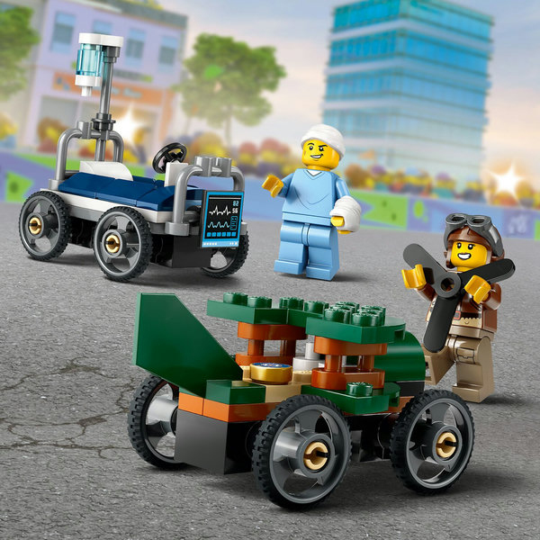 LEGO City Pack veicoli da corsa: aereo contro letto d&rsquo;ospedale