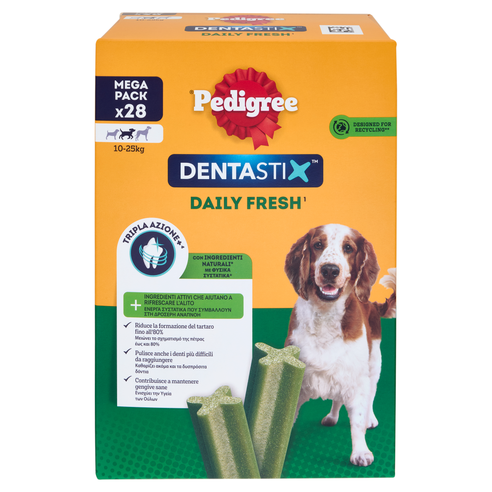 Pedigree Dentastix Fresh Snack per igiene orale Cane Medio 28 Pezzi 720 g