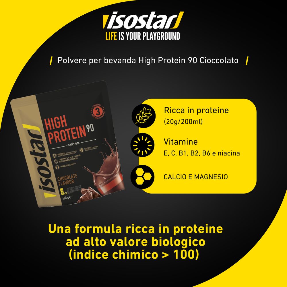 Isostad High Protein 90 Gusto Cioccolato, Proteine in polvere - 400g
