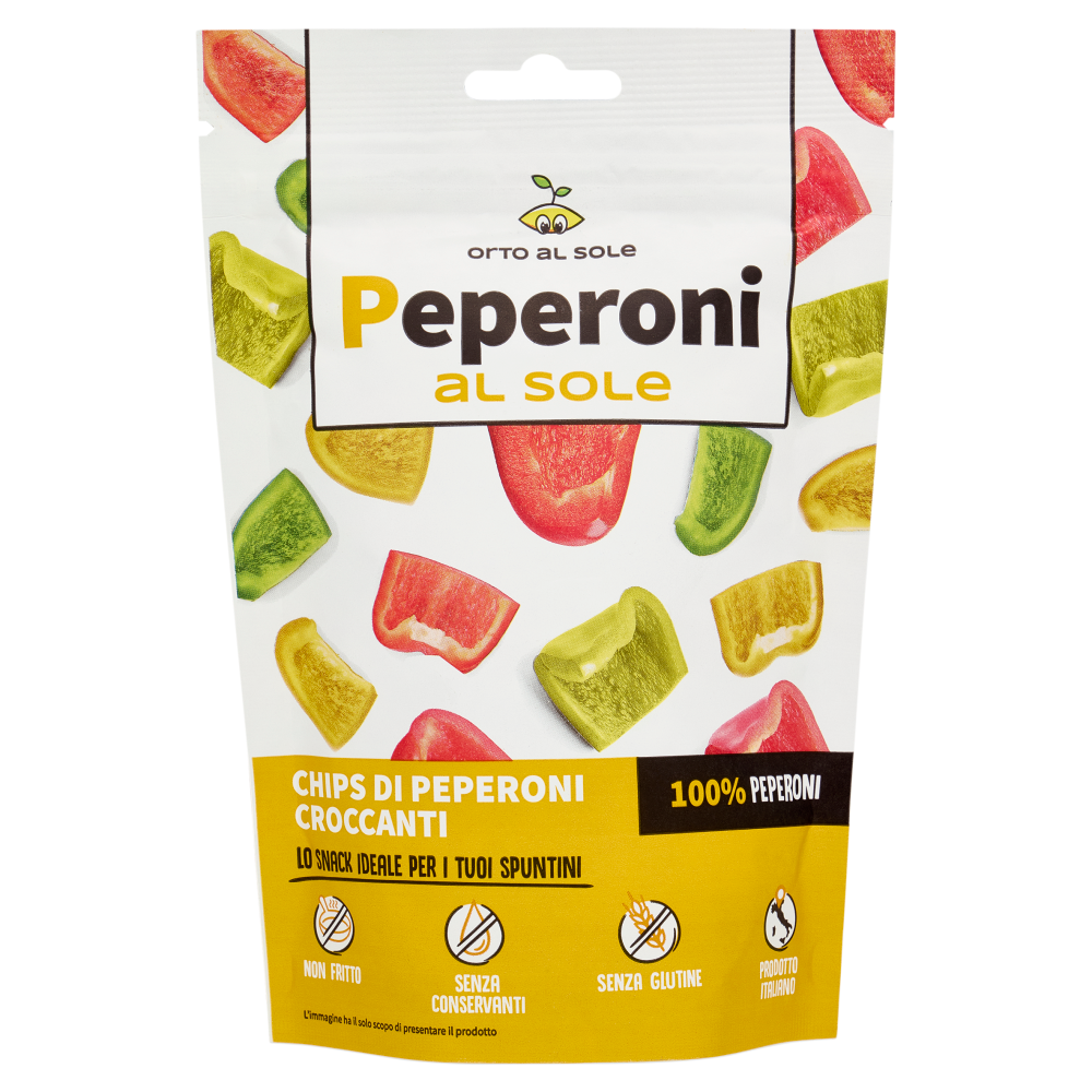 Orto al Sole Peperoni al sole Chips di Peperoni Croccanti 10 g